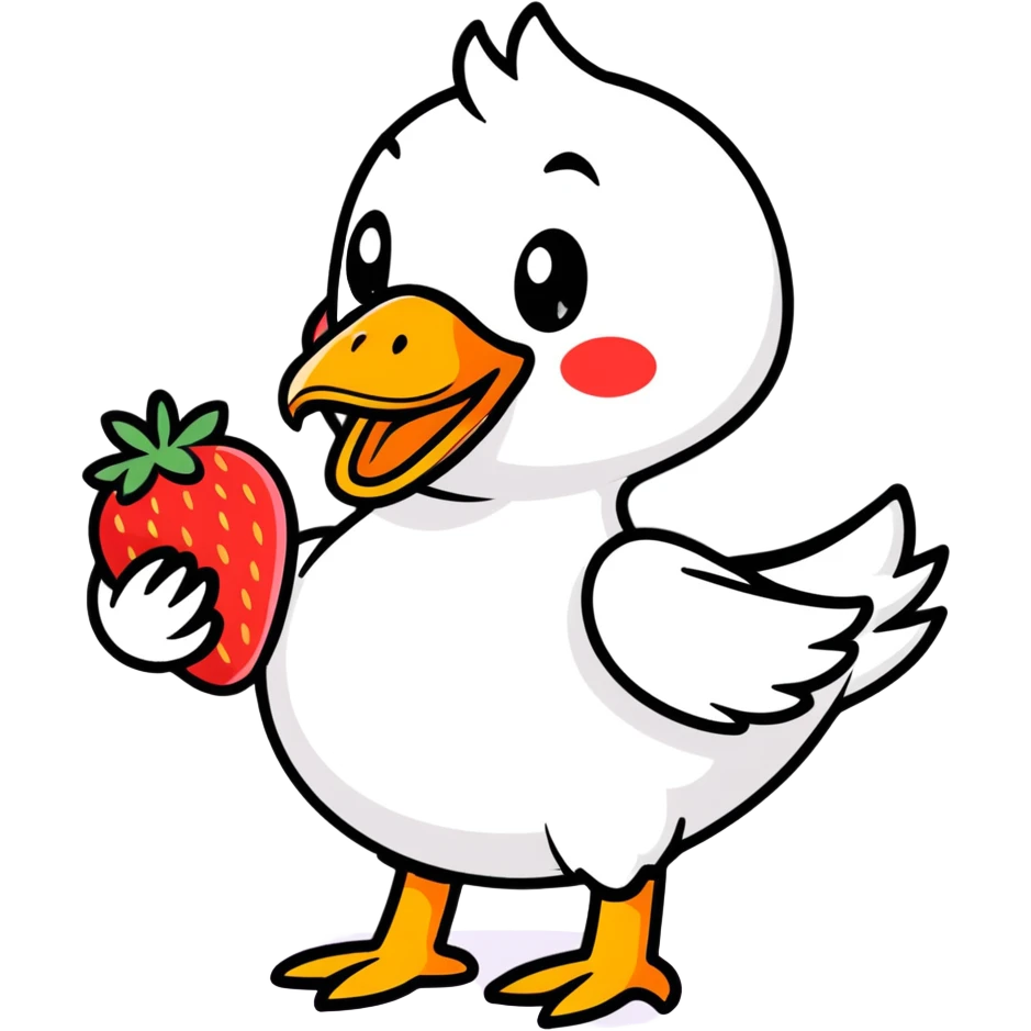duck with strawberry emoji