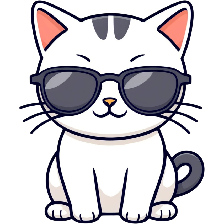 Cat with sunglasses emoji