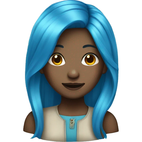 Blue hair girl emoji