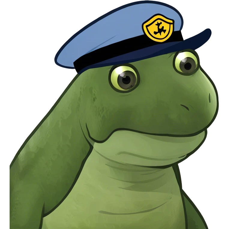 turtle wearing a fedora emoji
