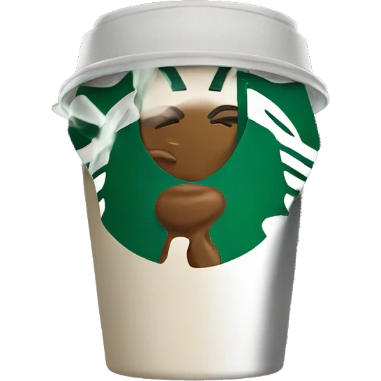 A Starbucks coffee emoji