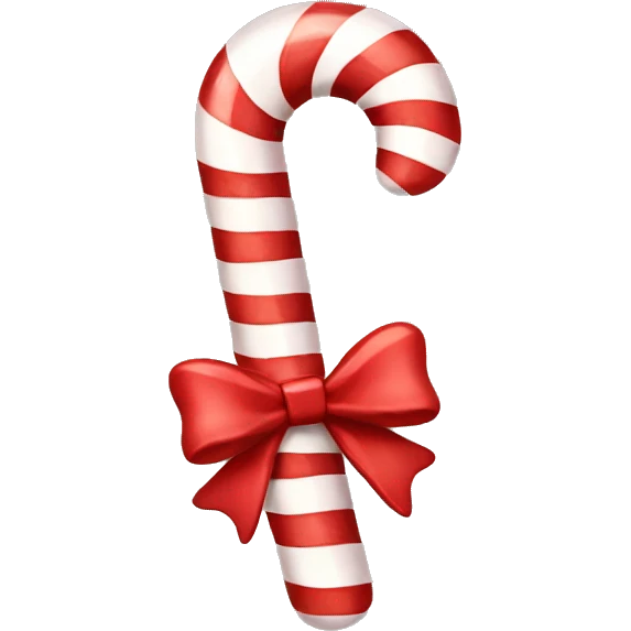 candy cane with bow emoji