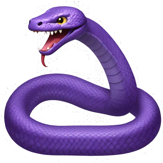 A purple snake looking angry, with an aggressive posture. emoji