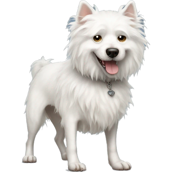 Crusty full body fluffy white dog ugly rat dog  emoji