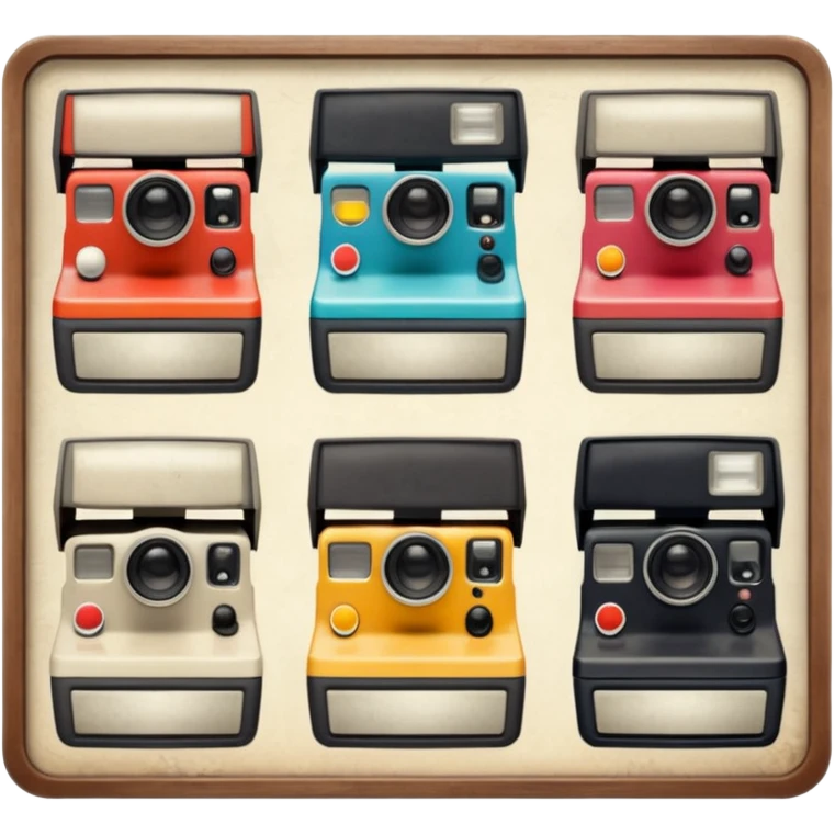 board with 6 polaroid photo emoji