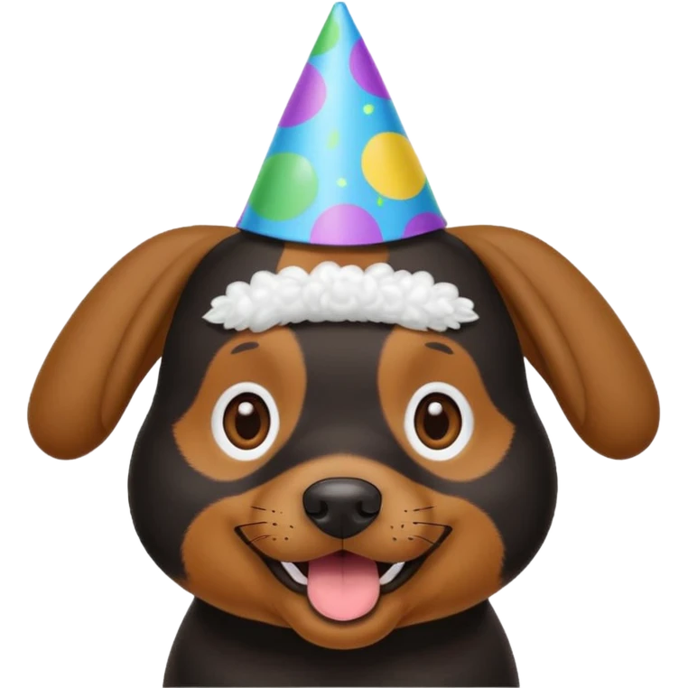 black and brown dog at a birthday party emoji