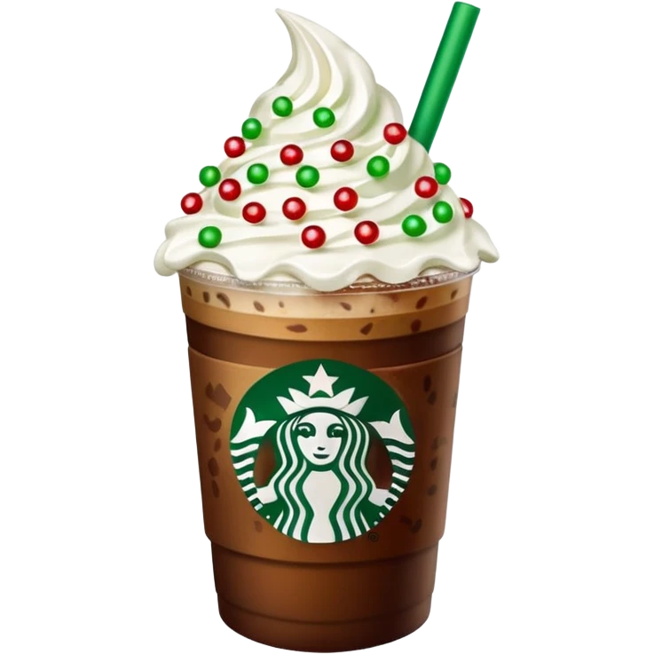 Iced Christmas Starbucks coffee emoji