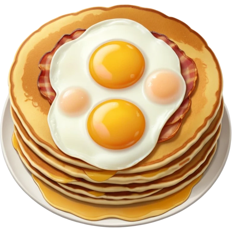 Pancakes and eggs and bacon emoji