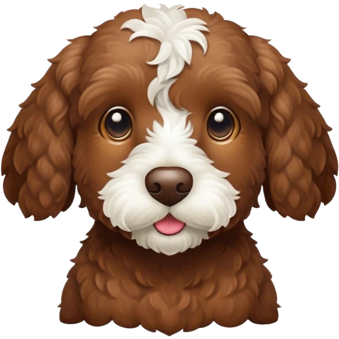 Brown cockapoo white snout  emoji