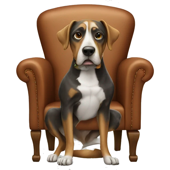 A dog smoking in chair emoji