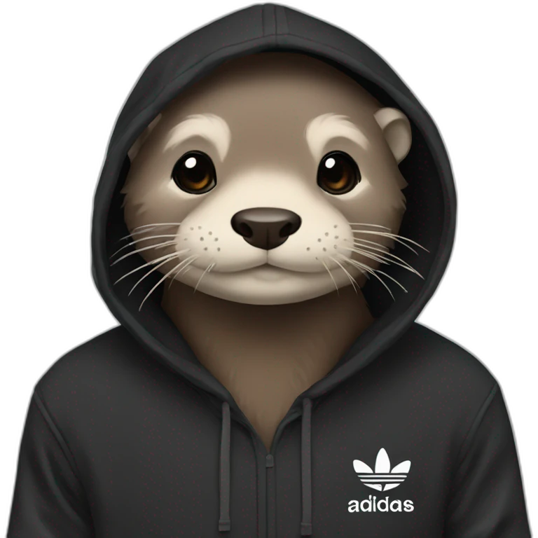 otter in black adidas hoodie emoji