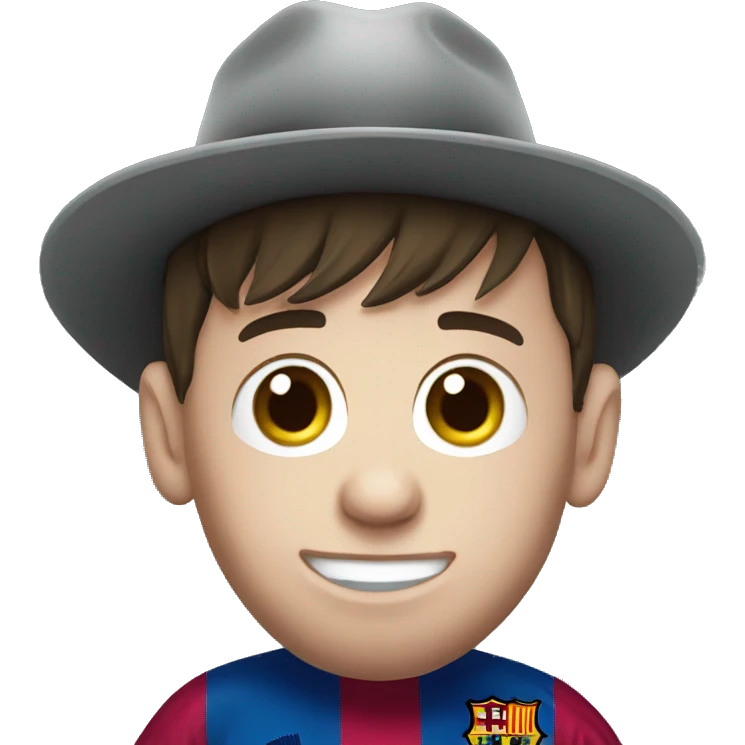 Messi with hat emoji