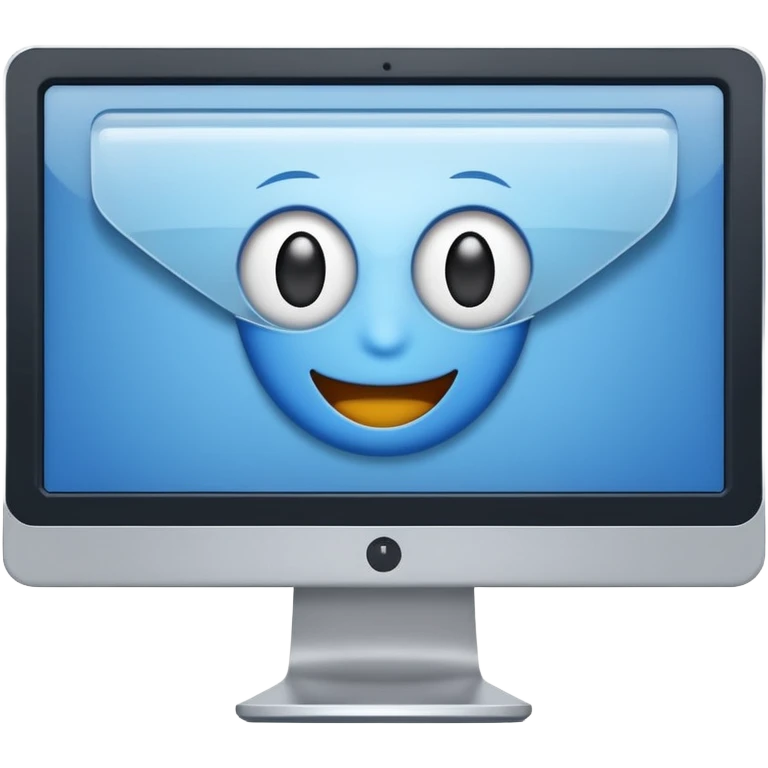 web search icon, computer monitor with a search bar, cheerful and clear, no text emoji