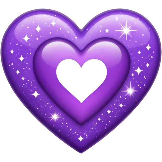 purple heart with a silver sparkle emoji