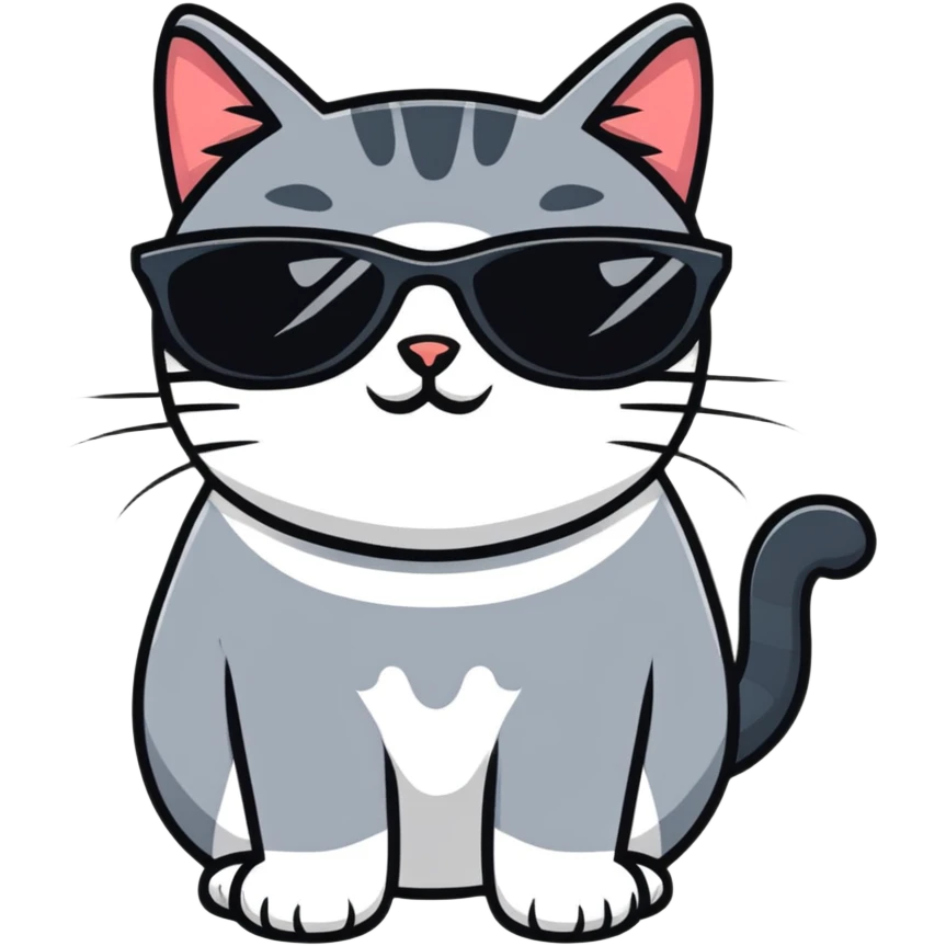 Cat with sunglasses emoji