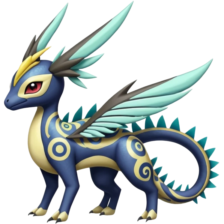 zig-zag-patterned tribal tropical hot spotted Meloetta-Dialga-Giratina-Noibat-Pokémon-Fakémon-fusion-hybrid-creature emoji