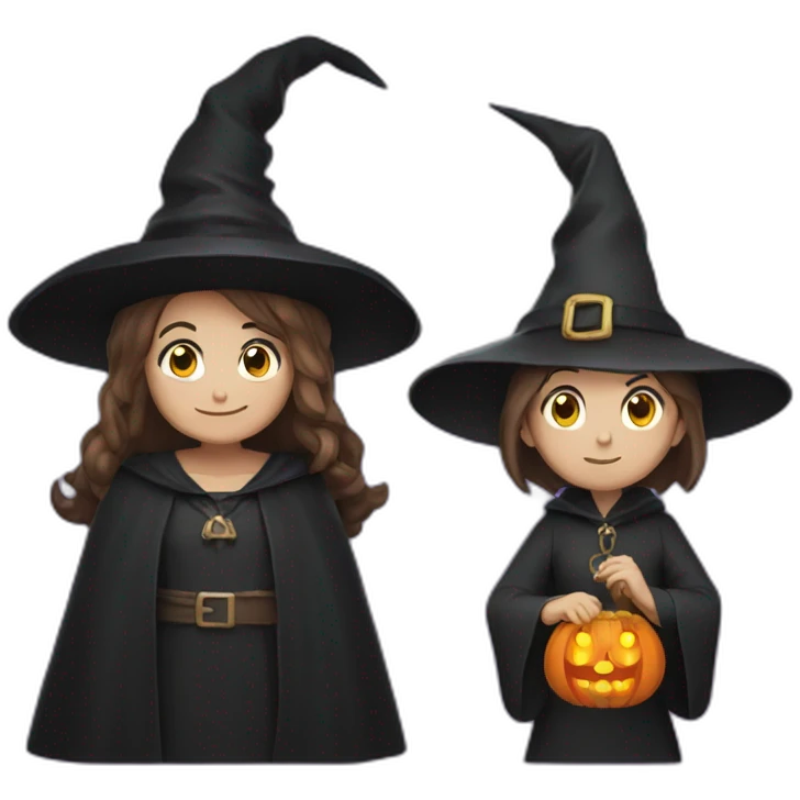 A witch and a wizard emoji