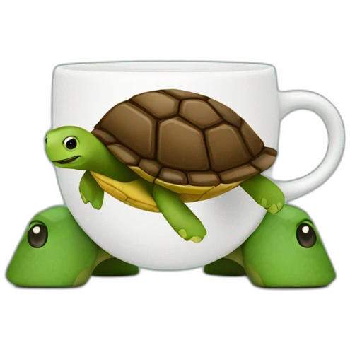 coffee cup on a turtle emoji