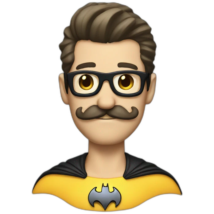 Batman with a big mustache emoji