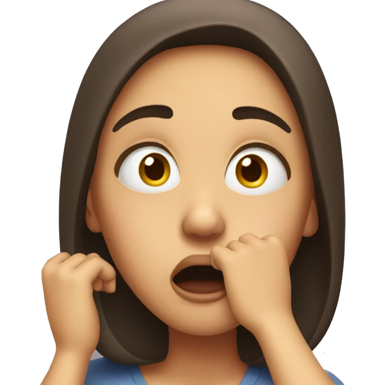 shocked girl with hands on face  emoji