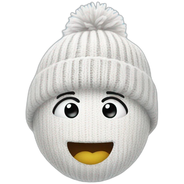 frosty Face with knit hat emoji