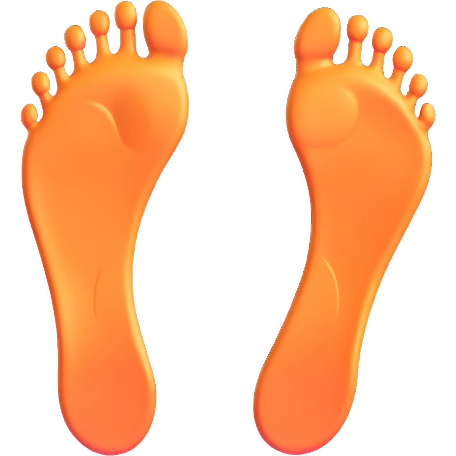 left and right human footprints side by side, clear and simple emoji