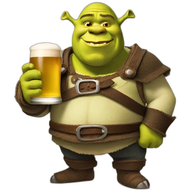 Shrek with bier emoji
