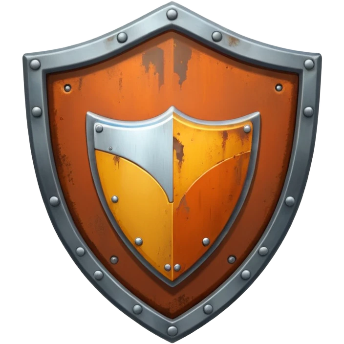 generate a realistic rust-clear steel shield emoji