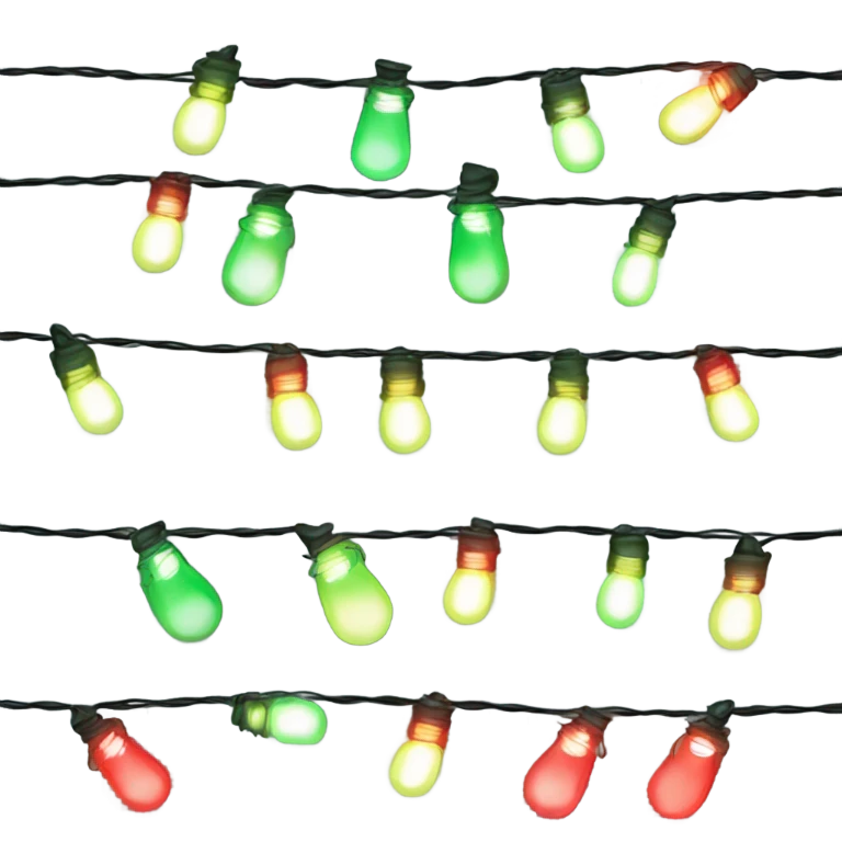 A string of green and red fairy lights  emoji