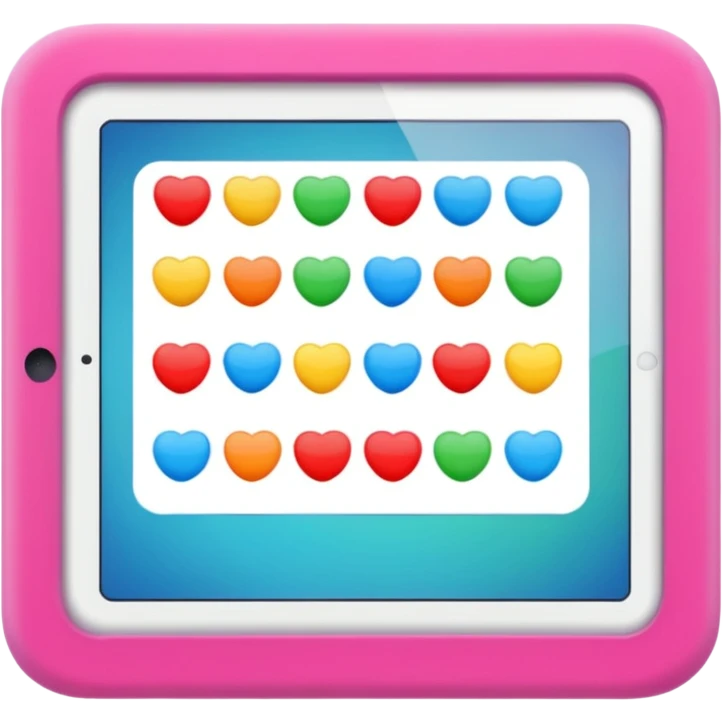 tablet with rounded corners, on the screenonline course emoji