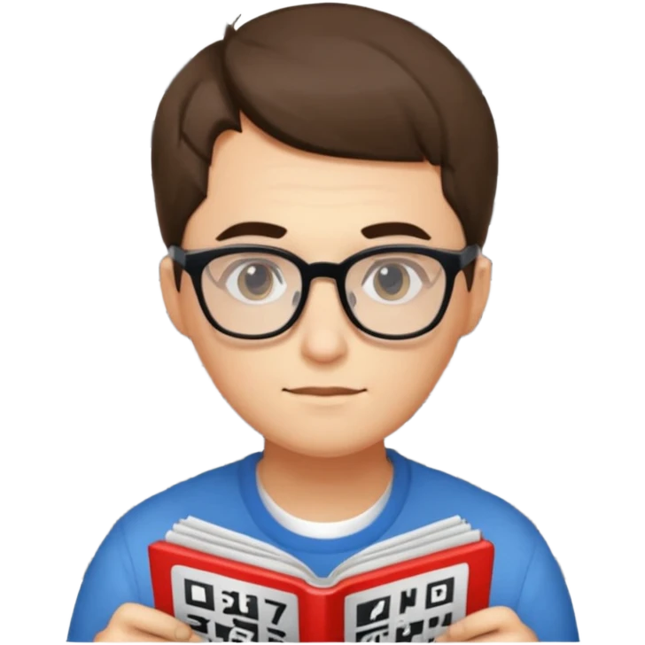 Person cheating on crossword puzzle emoji