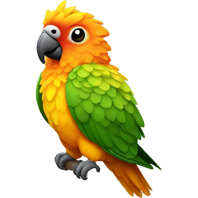 Sun conure bird with a bow on top of its head emoji