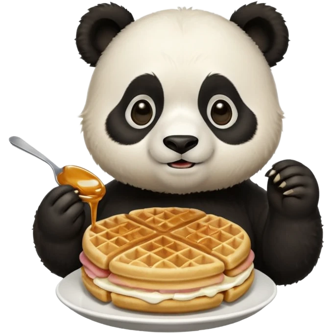 panda eating waffles emoji