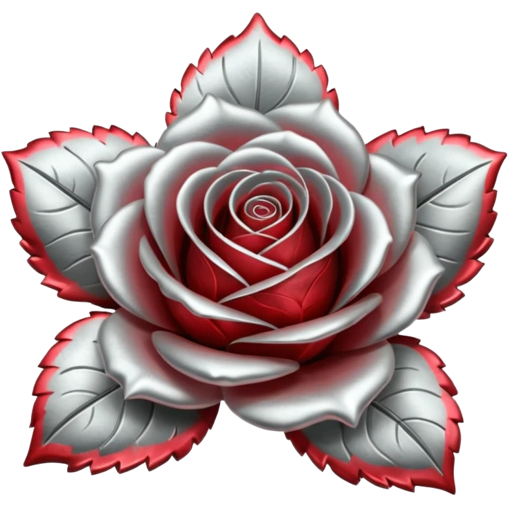metal rose, without green leaves, just flower emoji