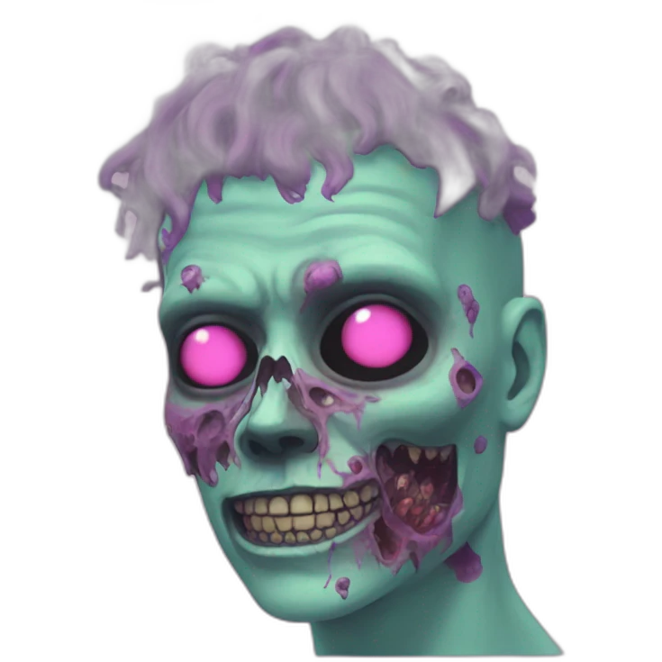 Vaporwave person, half zombie  emoji