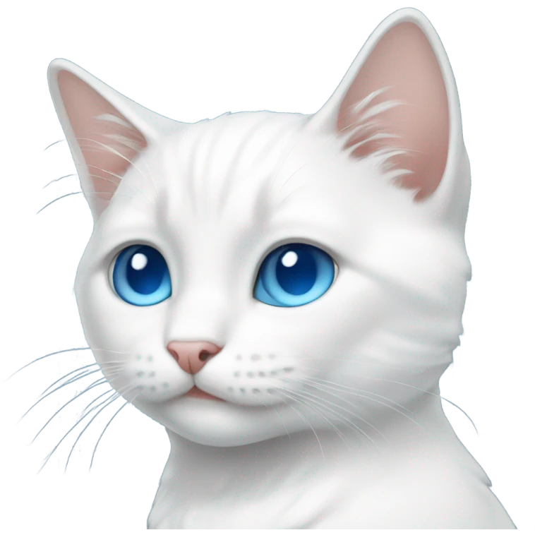 white cat blue eyes flirty emoji