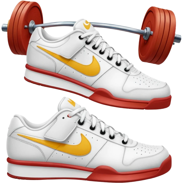 nike white low top tennis shoe weight lifting gum bottom emoji