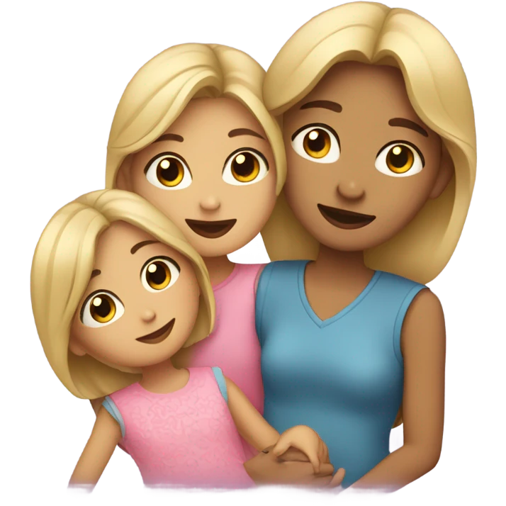 Girly girl with he daughter and son emoji