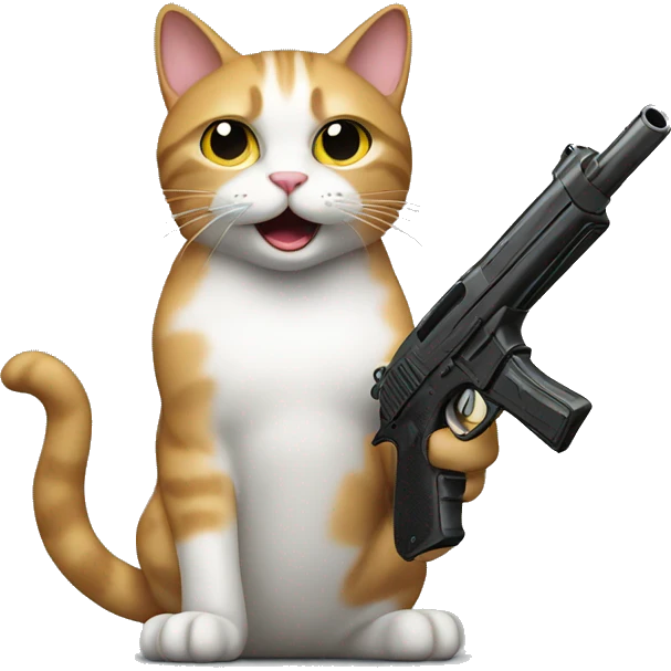 Cat with a gun emoji