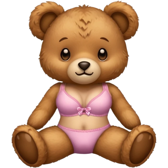 Teddy bear with bra emoji