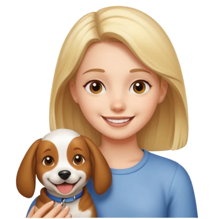 girl and her pet dog emoji