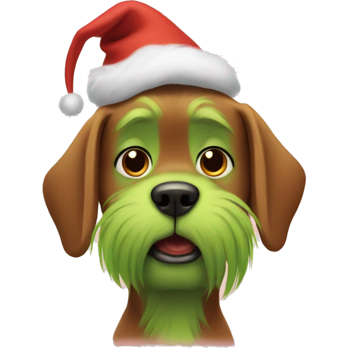 Dog with a grinch face emoji