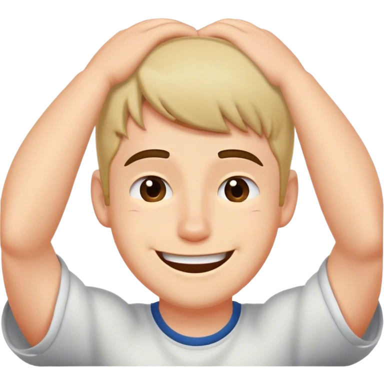 Guy getting embarrassed, smiling and scratching the back of his head emoji