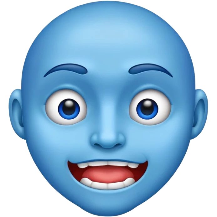 Mewing blue face emoji