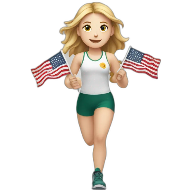 the finish line flag in the hands of a white girl emoji