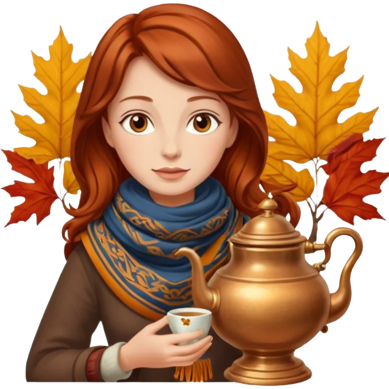 The samovar and autumn emoji