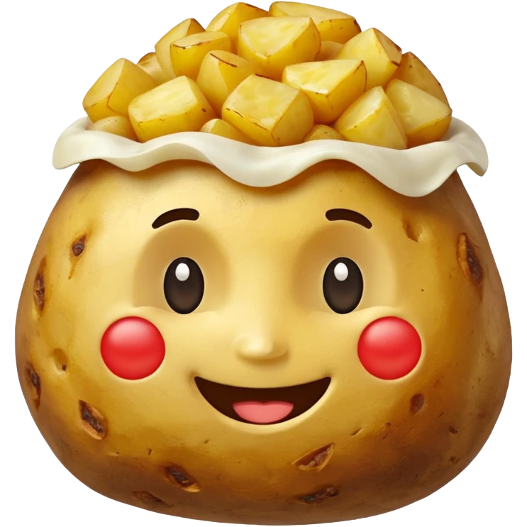 Happy baked potato smiling emoji