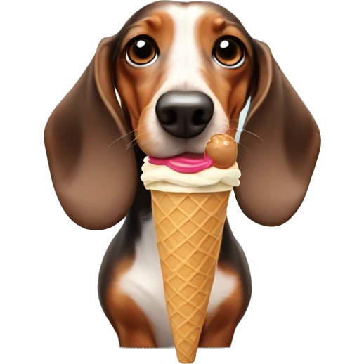 dachshund eating ice cream  emoji