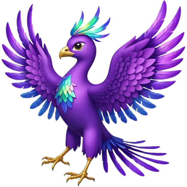 a purple pheonix with wings spread out emoji