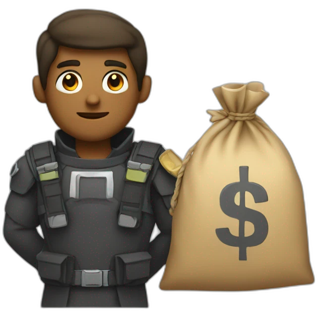 a hero hold A bag of money emoji